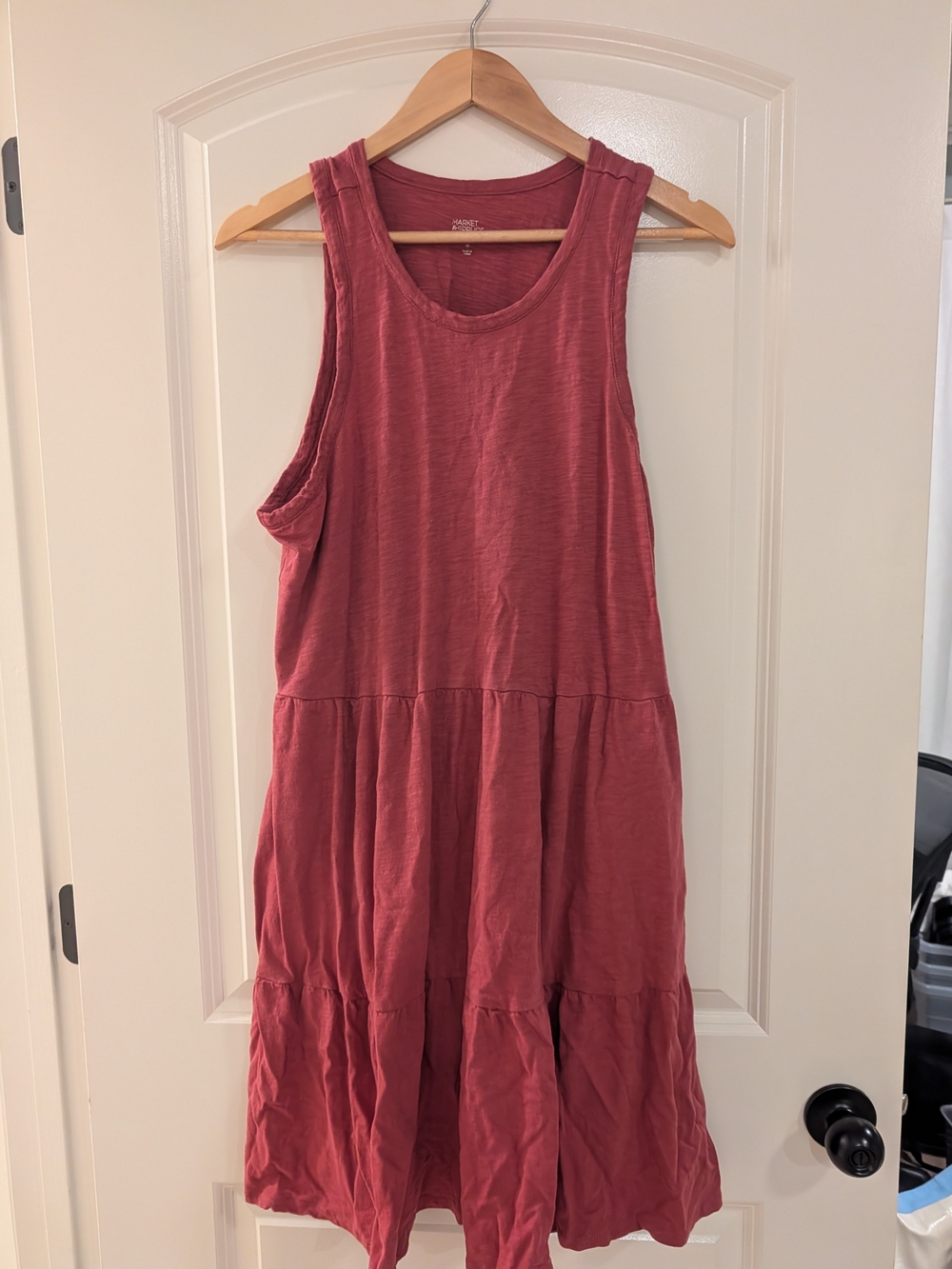 Market & Spruce Sleeveless Tiered Dress in Dusty Rose